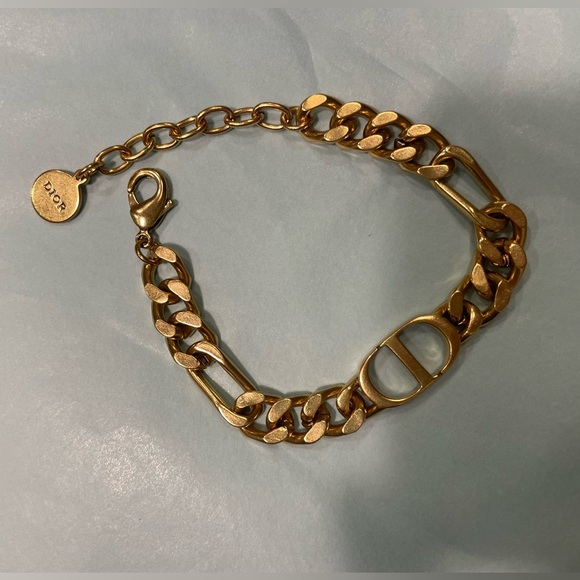 Dior Gold Tone CD Logo Bracelet Like New - Picture 2 of 16